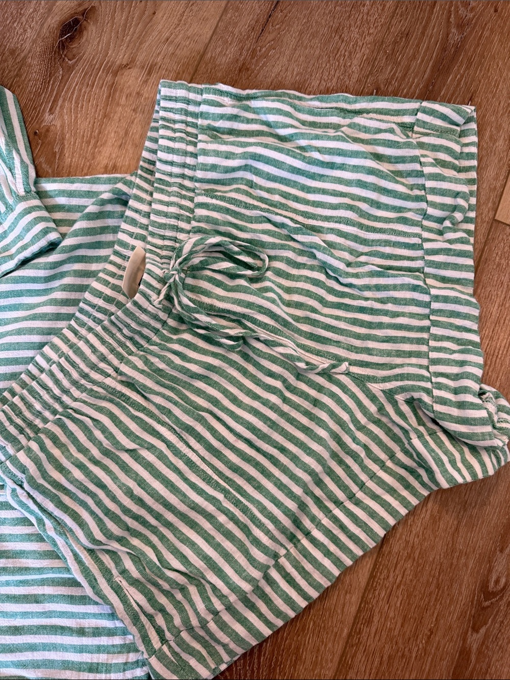 Universal Thread Mint Green and White Striped High-Waist Shorts Set - Picture 5 of 7
